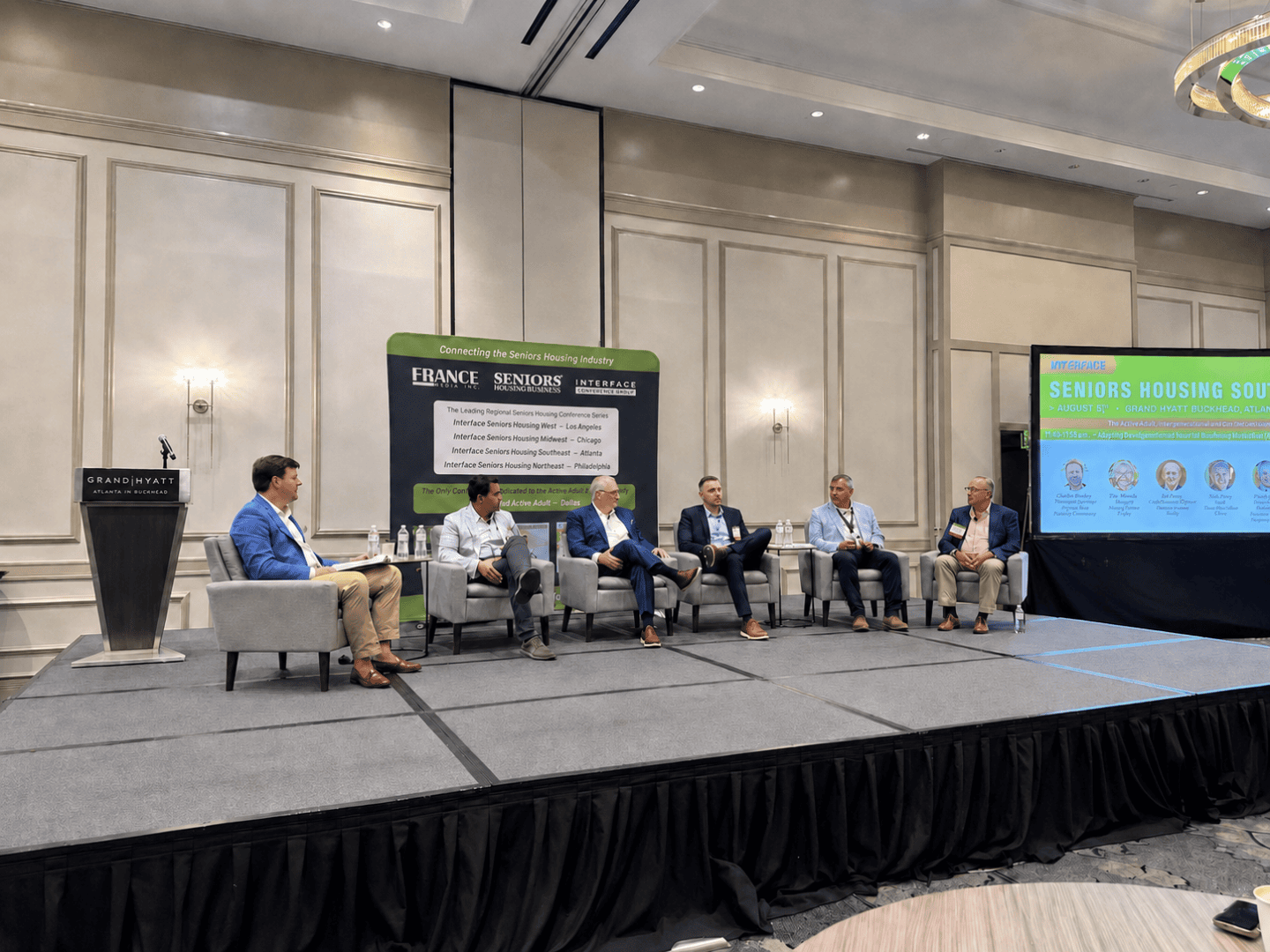 Will Childs moderating the InterFace Seniors Housing Southeast development panel